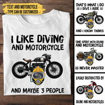 Personalized Love Motorcycles And Diving Shirt
