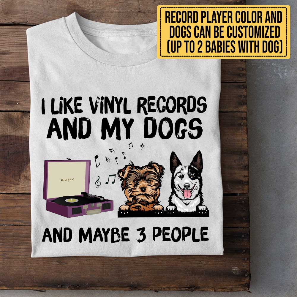Personalized I Like Vinyl Records And My Dogs Shirt