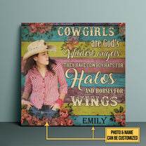 Personalized Cowgirl Are God's Wildest Angels Canvas