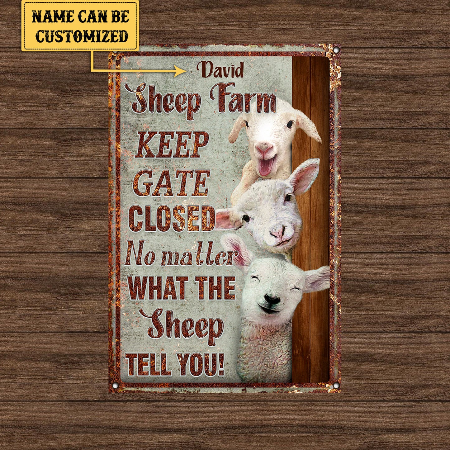 Personalized Sheep Farm Metal Sign