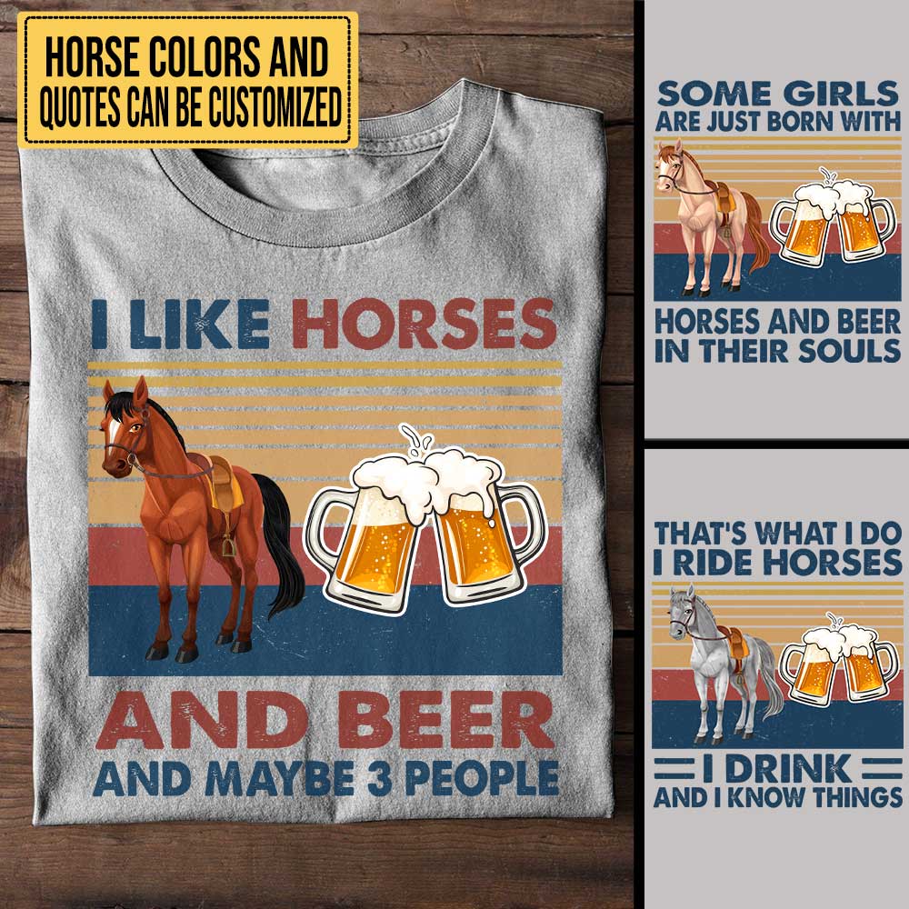 Personalized Like Horses And Beer Shirt