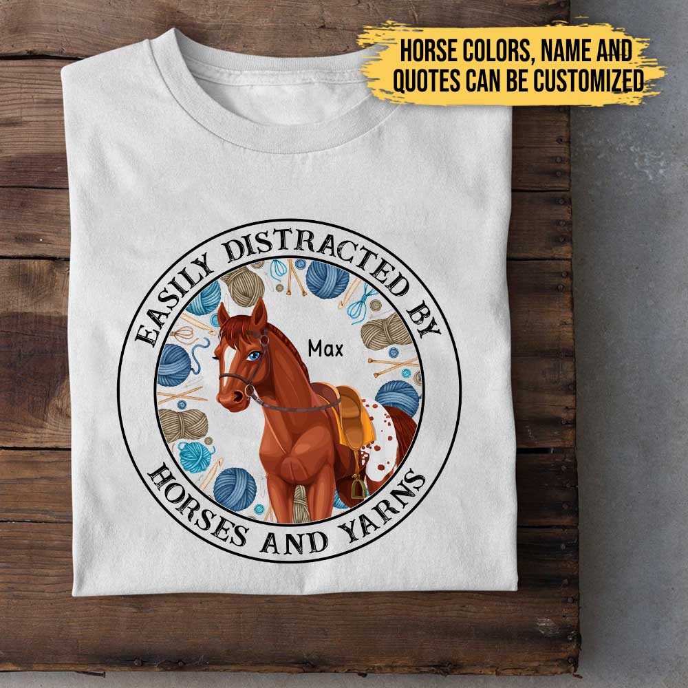 Love Horses And Yarns - Personalized Shirt