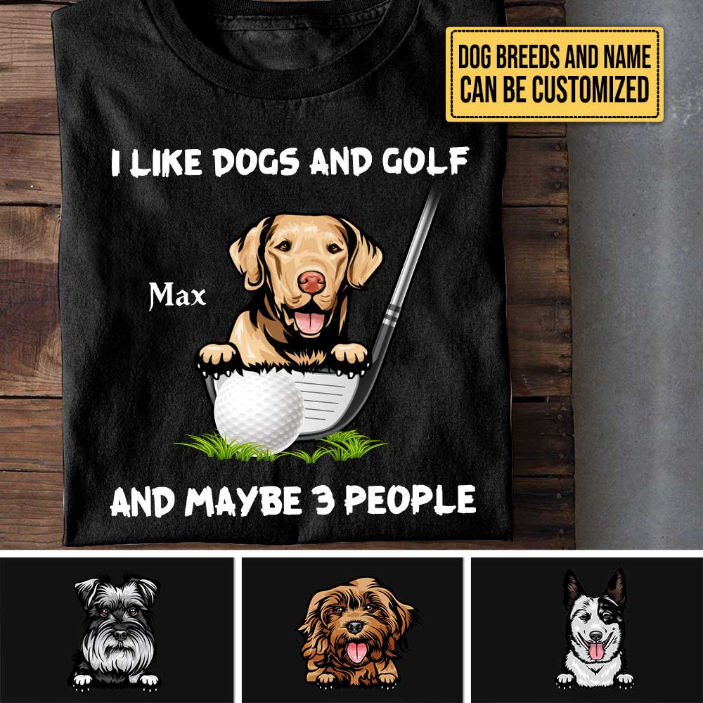 Personalized I Like Dogs And Golf Shirt