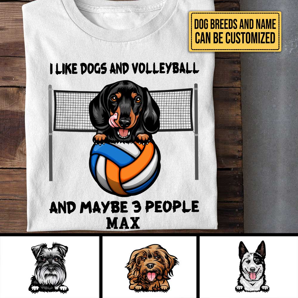 Personalized I Like Dogs And Volleyball And Maybe 3 People Shirt