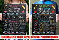 Personalized First and Last Day of School Poster Canvas - Back to School Poster Canvas