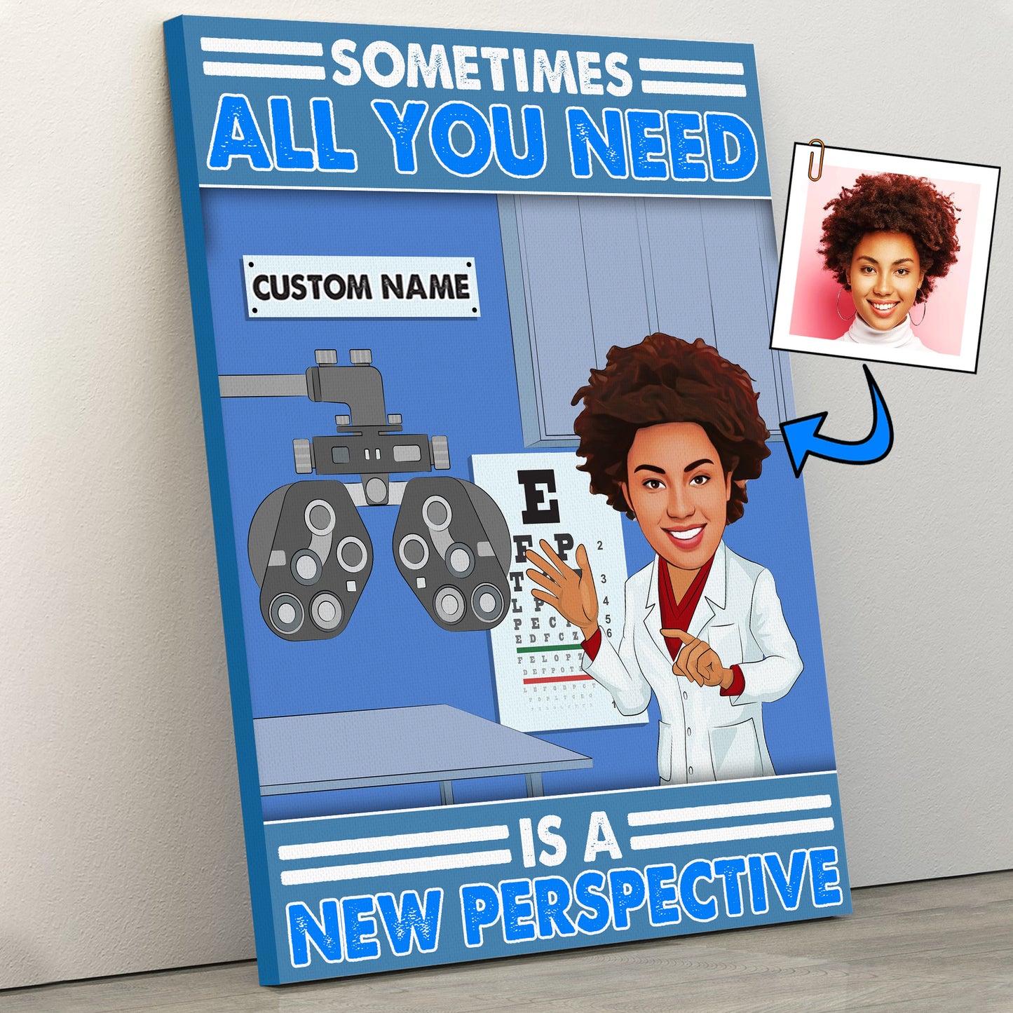 Sometimes All You Need Is A New Perspective Poster Canvas - Custom Portrait From Photo - Optometrist Gift - Optometry Art