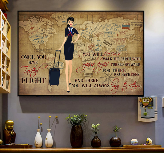 Once You Have Tasted Flight AAL Flight Attendant Poster