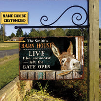 Personalized Donkey Barn House Classic Metal Sign