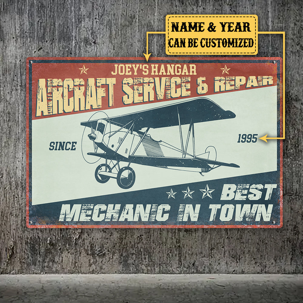 Personalized Aircraft Service & Repair Classic Metal Sign