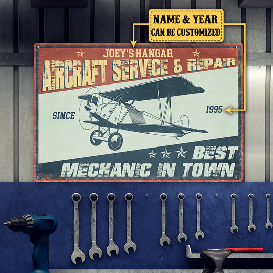 Personalized Aircraft Service & Repair Classic Metal Sign
