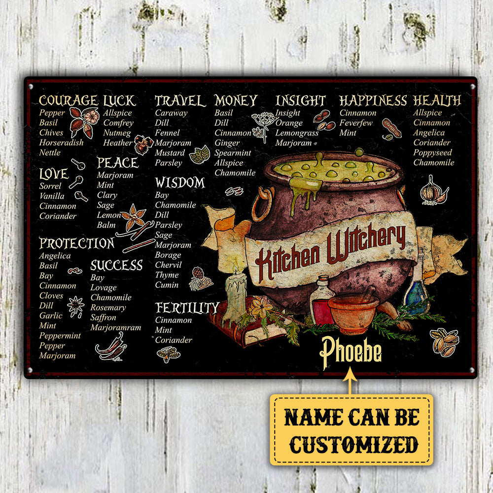 Personalized Kitchen Witchery Classic Metal Sign