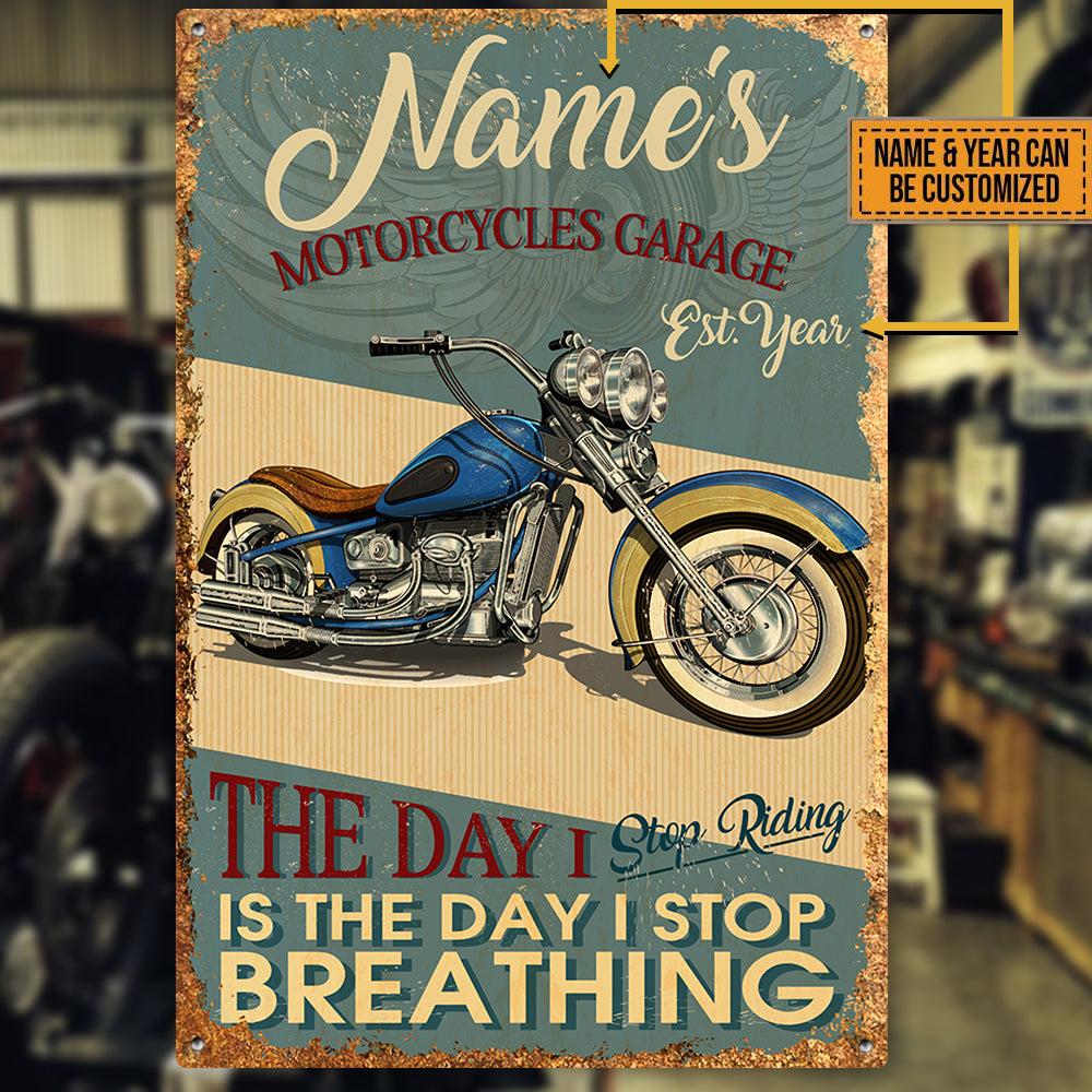 Personalized Motorcycles Garage Classic Metal Sign