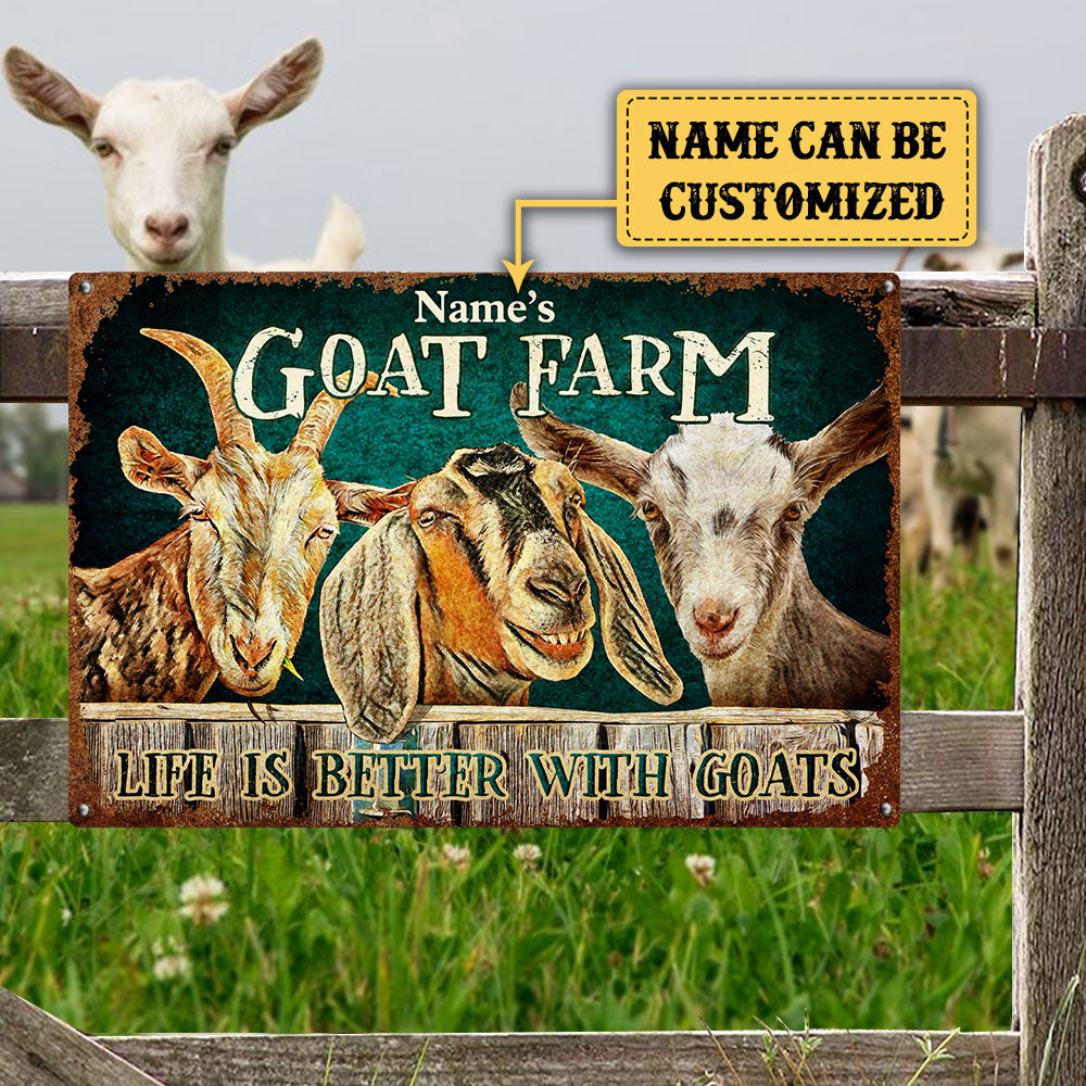 Personalized Goat Farm Classic Metal Sign