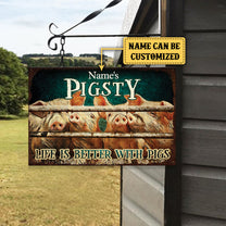Personalized Pigsty Classic Metal Sign