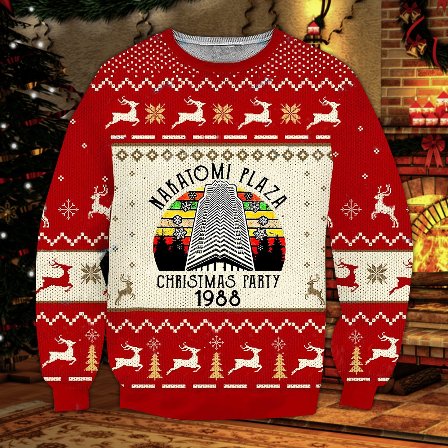 All-Over Print Sleeve Sweatshirt Die Hard Xmas 1988 lqt lbs